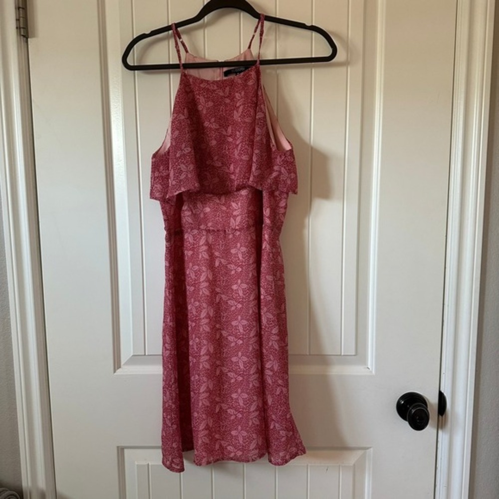 19 COOPER Floral Print‎ Red Pink Summer Dress Size M